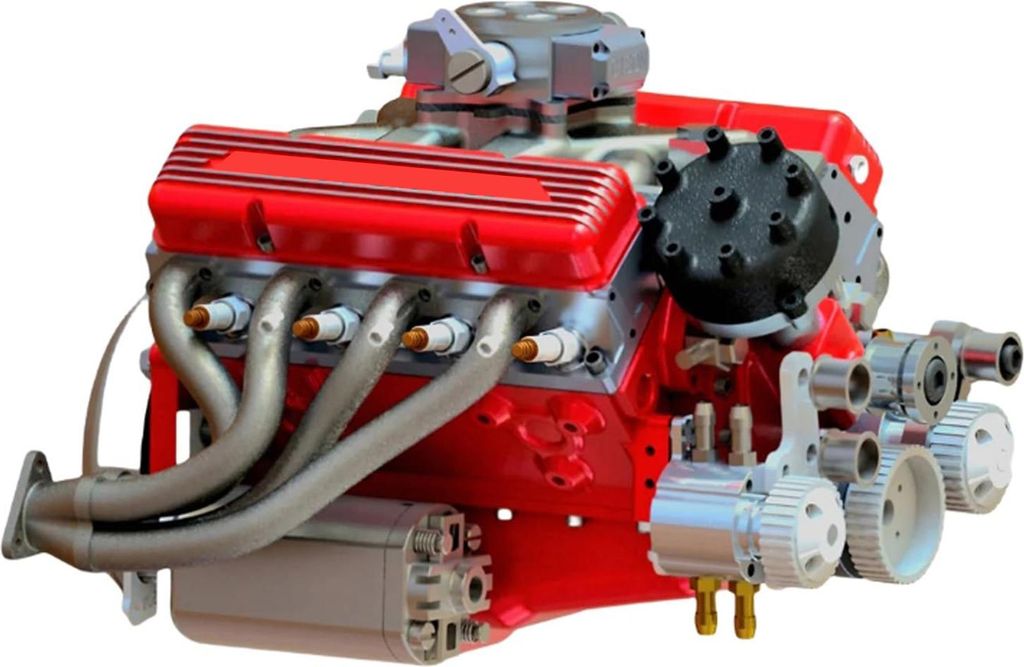 V8-Motormodell, Harzstatue mit V8-Small-Block-Motor, Miniatur-V8-Motorfigur, Sammlergeschenk für Erwachsene, Autoliebhaber