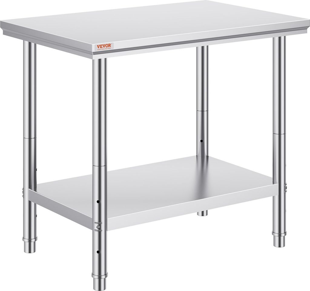 Edelstahl Arbeitstisch 900 x 600 x 70 mm Essenszubereitung für die Zubereitung von Mahlzeiten, Nähen, Waschen, Basteln, Garagennutzung usw.