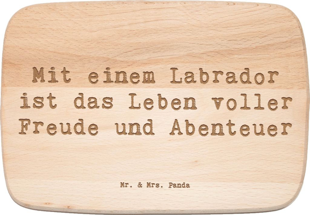 Mr. & Mrs. Panda Küchenbrett Holz Spruch Labradorleben - Transparent - Geschenk, Holzbrett, Hund, Frühstücksbrettchen, snackbrett, freundlicher,...