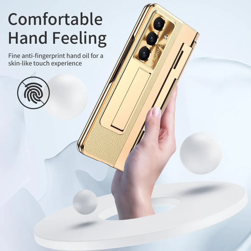 Custodia Samsung Galaxy Z Fold 7 Gialla Galvanizzata con Supporto - 6