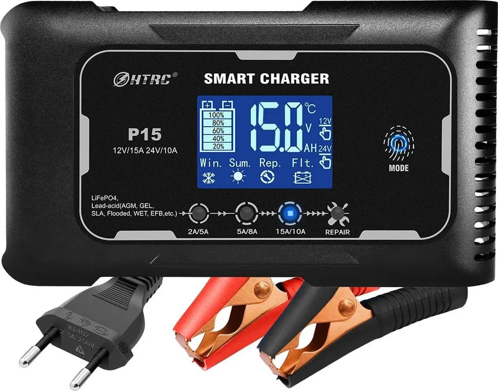 Chargeur de batterie universel 12V/24V 15A - Station de charge série S