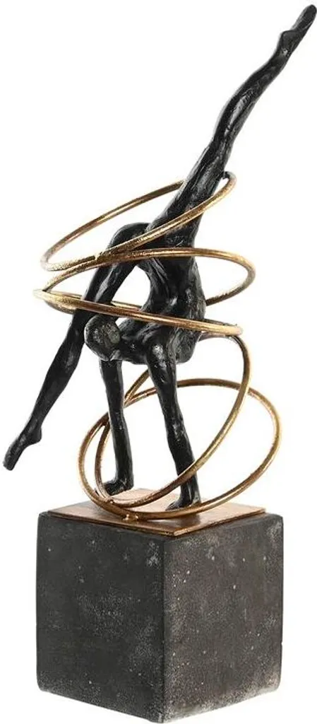 Décoration de Bureau Moderne Statuette Turner Noir Or en Métal 42cm