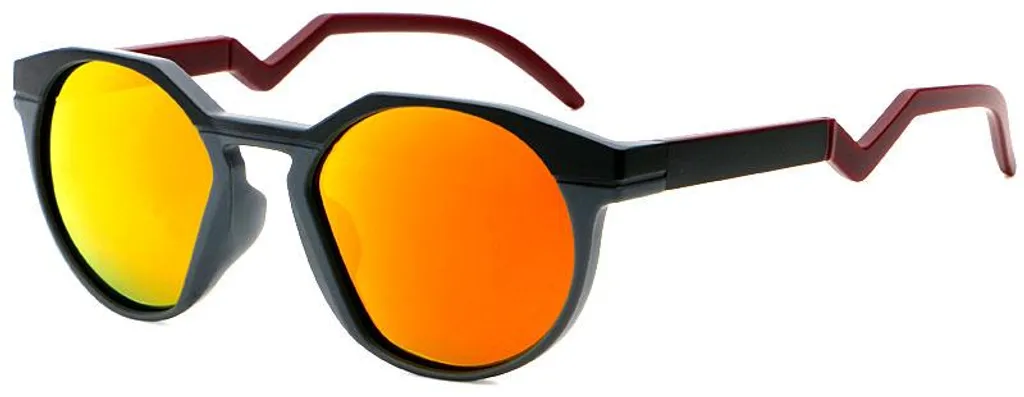 Lunettes de soleil de sport polarisantes monture noire et verres rouges