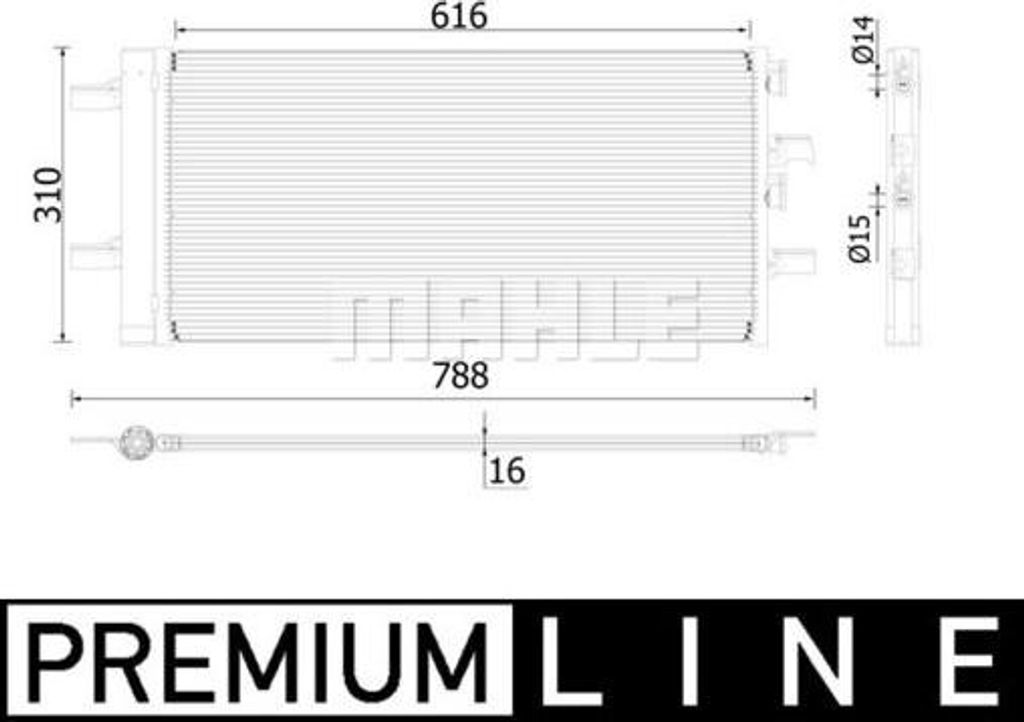 MAHLE AC 891 000P Kondensator Klimaanlage Klimakondensator für BMW 1 Schrägheck (F40) +Trockner