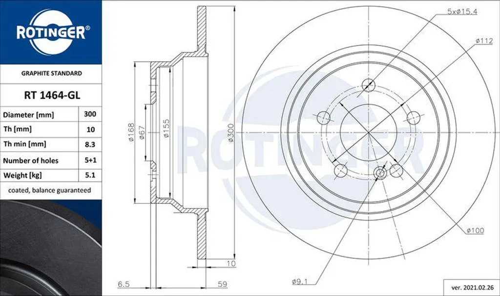 Disque de frein haute sécurité RT 1464-GL pour Mercedes Classe E et CLS