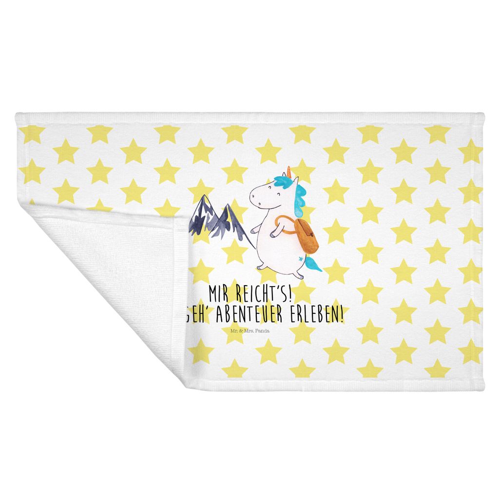 Mr. & Mrs. Panda Handtuch Einhorn Bergsteiger - Weiß - Geschenk, Weltreise, Reisen, kleines, Einhörner, Frotteehandtuch, Unicorn, Flauschtuch, ge...