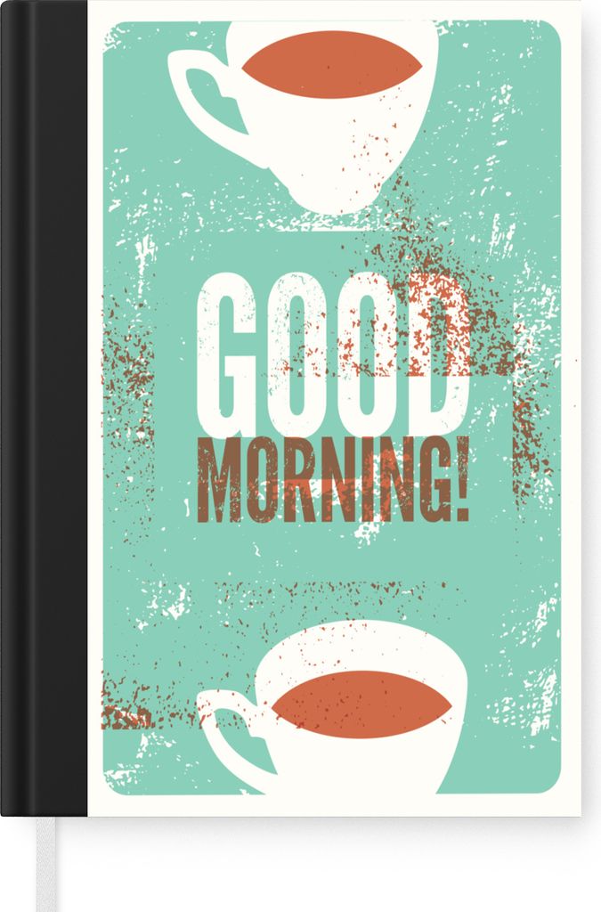 MuchoWow Notizbuch Tagebuch Haushaltsbuch Notebook A5 Kaffee - Vintage - Zitate - Sprüche - Guten Morgen! - Notizblock - Notizheft - Notebook - ...