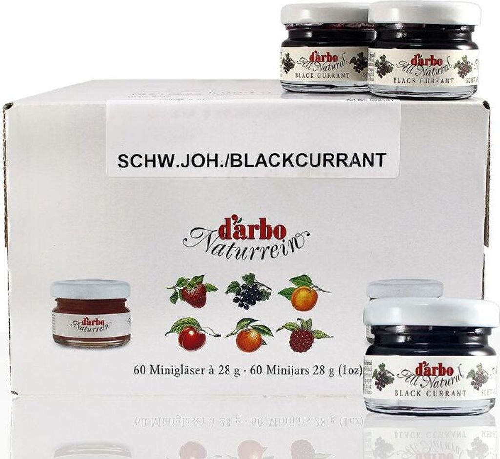 Food-United MINI-KONFITÜRE Schwarze-Johannisbeere Extra Set 60x 28g von DARBO