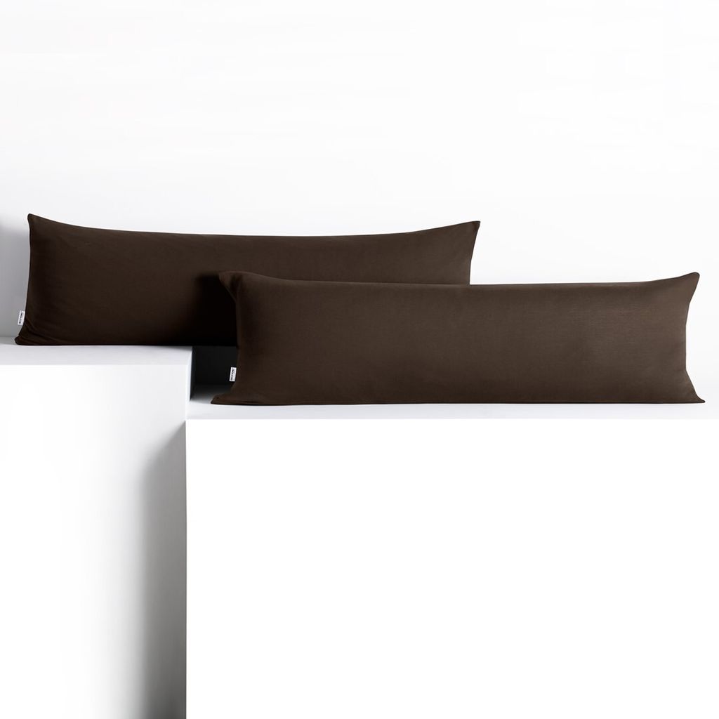 Seitenschläferkissenbezug 2er Set 20x120 cm Kissenbezug Kissenbezüge Baumwolle Seitenschläfer Stillkissen Schokolade