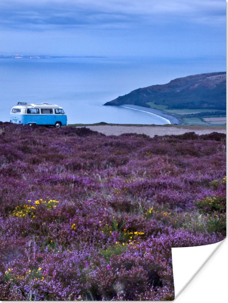 MuchoWow Poster Retro-Van in der Landschaft des englischen Exmoor National Park 90x120 cm - Wohnzimmer