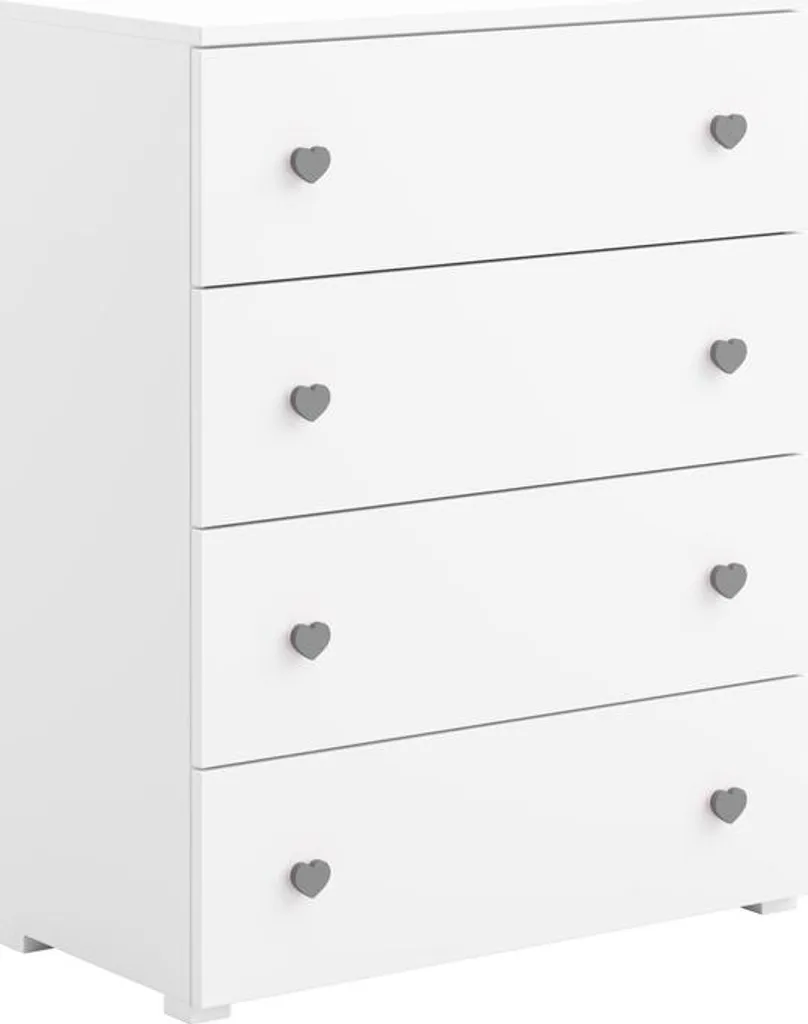 Commode Emily blanche anti-désordre - Meuble de rangement stable et chic