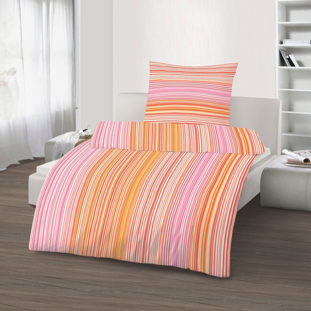 Renforce Bettwäsche Set Streifen 2 tlg. 135 x 200 cm