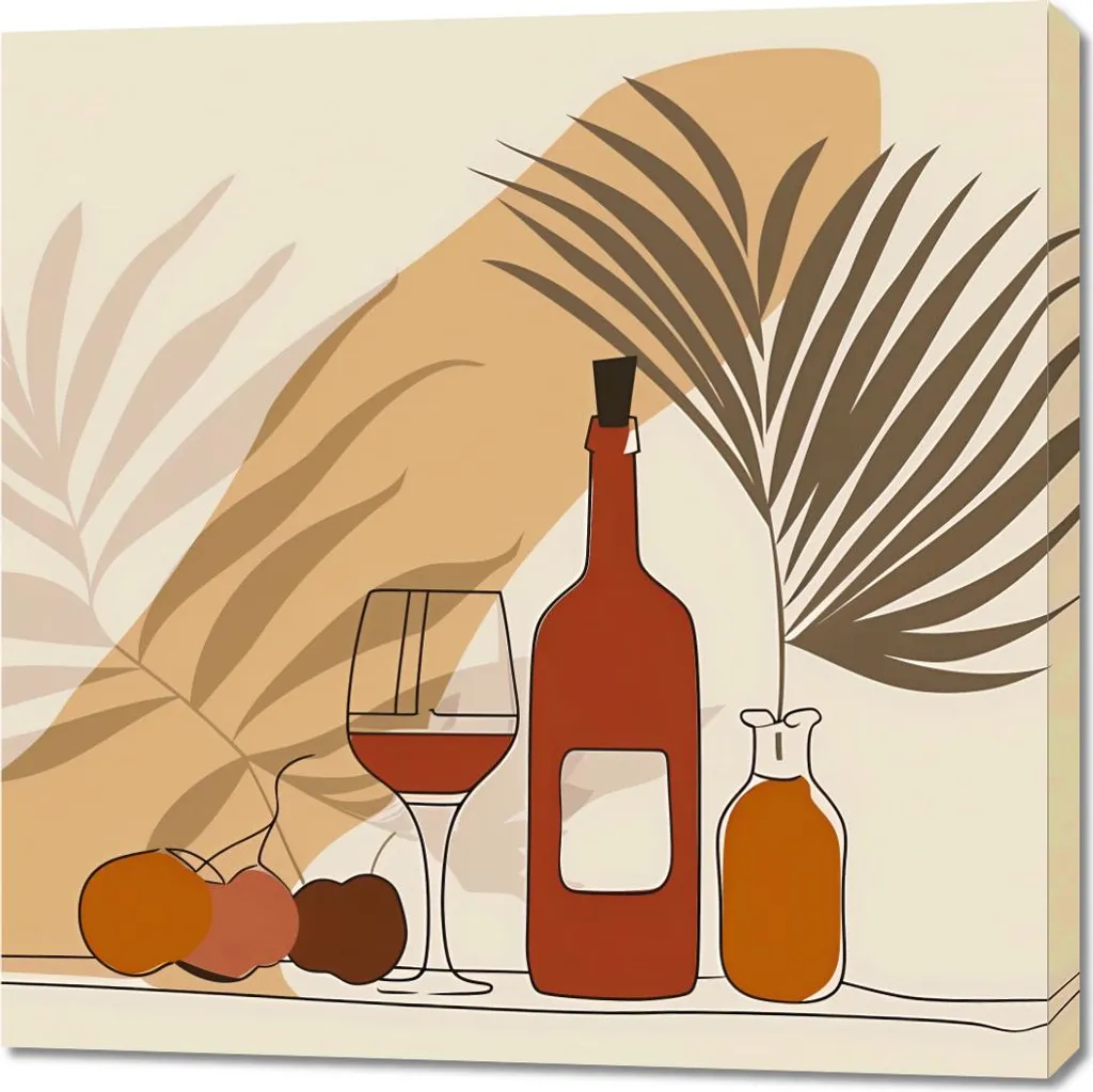 Tableau Vin sous les palmiers 90x90 - Habillez vos grands murs vides