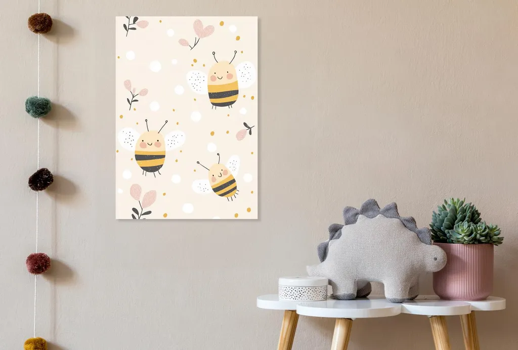 Quadro Api 60x90 cm - Design Moderno per Cameretta Neonato e Bambini - 2
