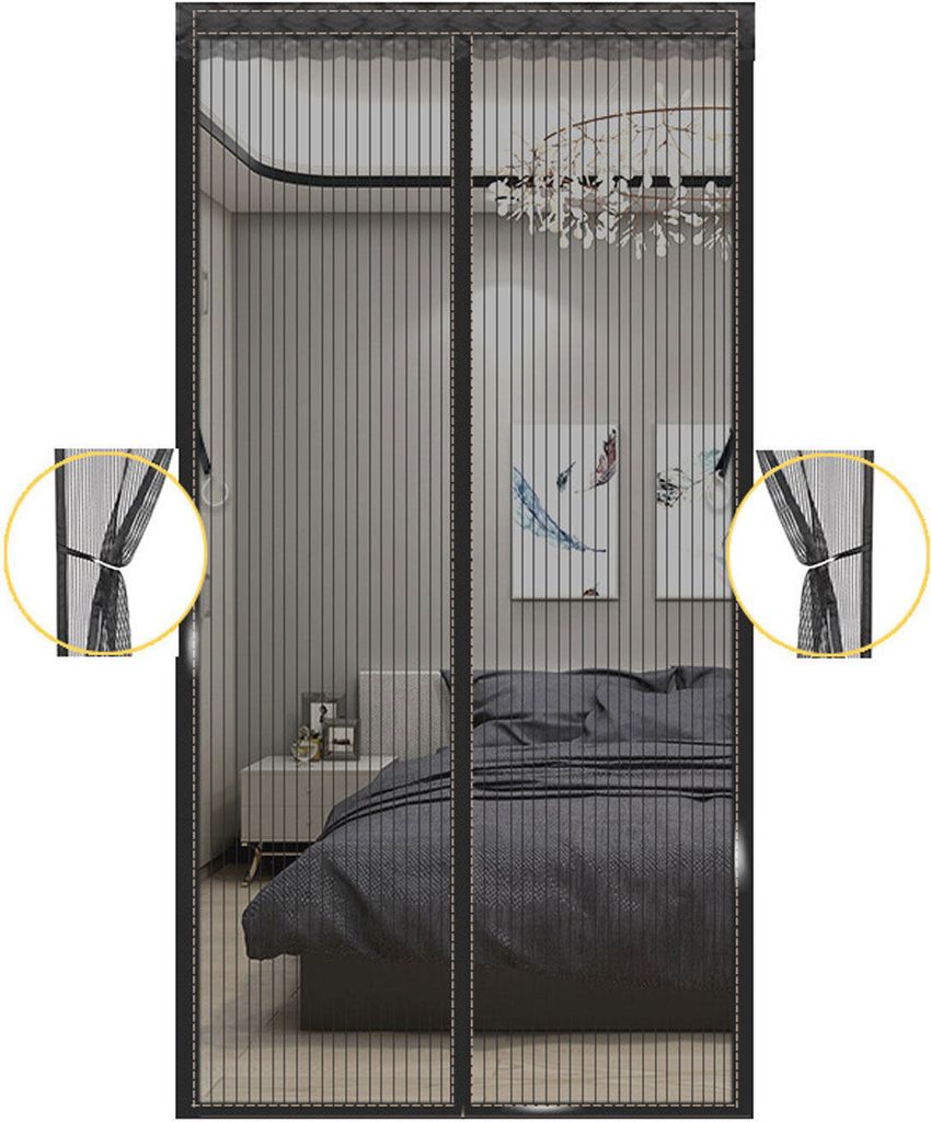 OKWISH Magnet Fliegengitter Balkontür ohne Bohren, Türvorhang Fliegenschutz Schiebetür, Insektenschutz Vorhang Tür durch leichte Montag 100x210cm
