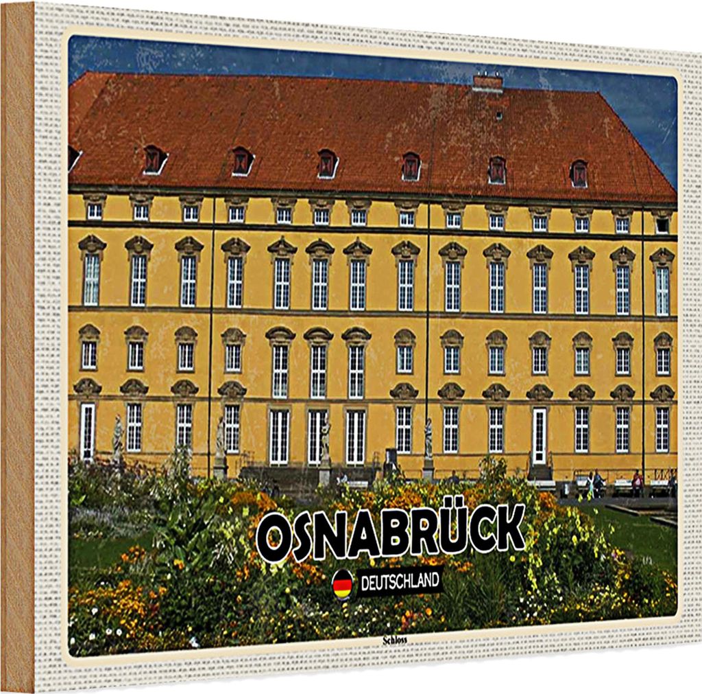 Holzschild Städte Osnabrück Schloss Mittelalter 30x20cm