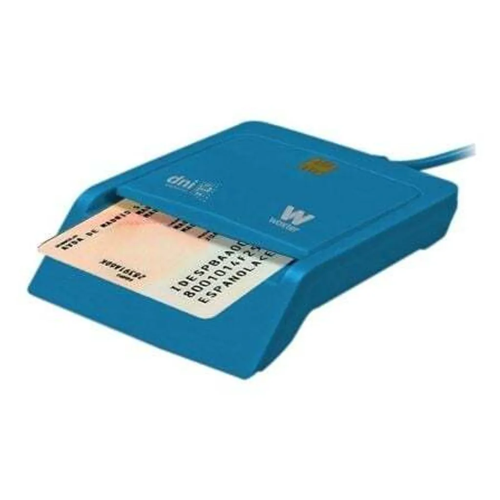 Lecteur carte d'identité Woxter PE26-143 bleu avec câble USB intégré