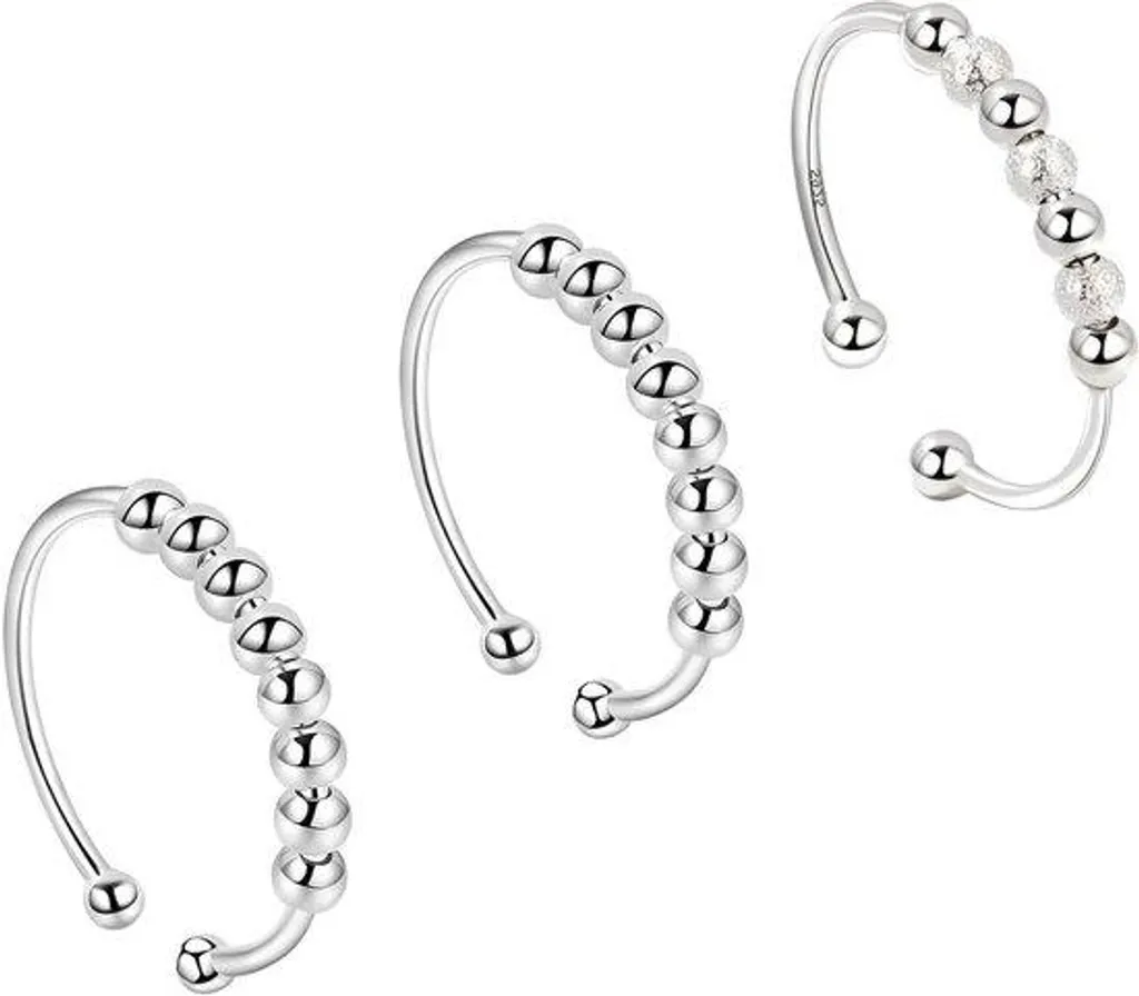 Bague perles argentées et bijoux coordonnés au lustre haute brillance