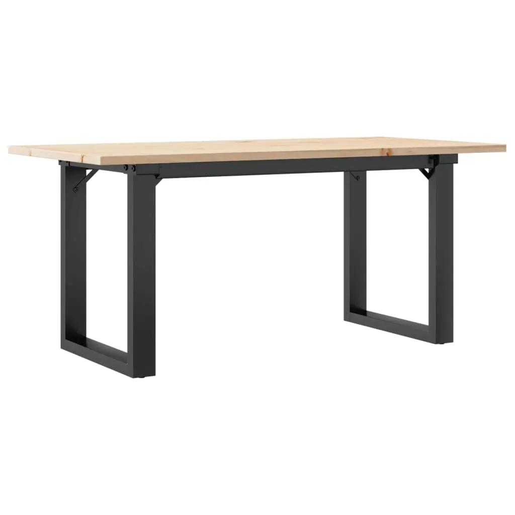 Tavolino Industriale SYFAX 90x40x45cm Legno Pino Massiccio e Acciaio O