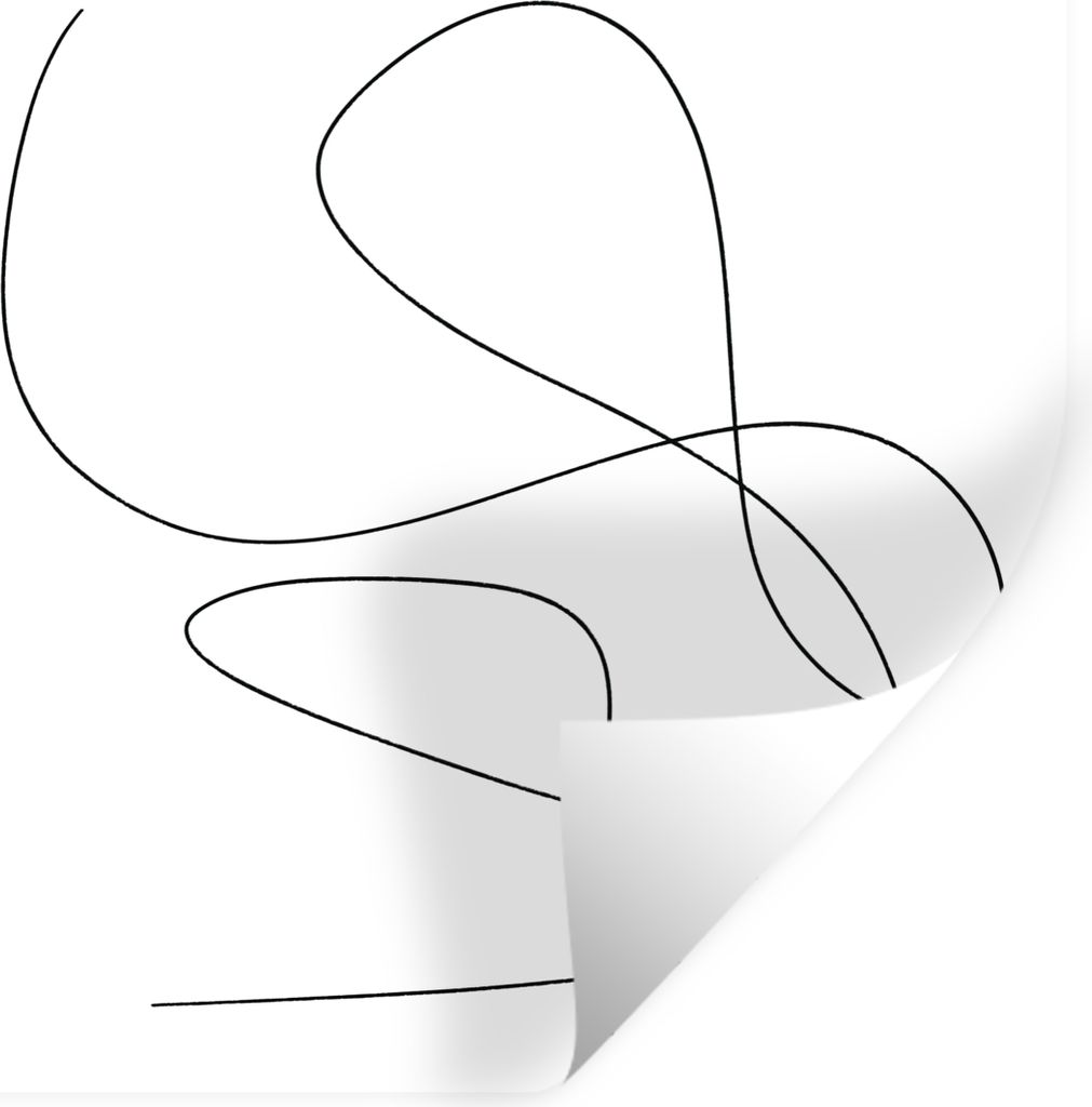 MuchoWow Wandtattoo Wandsticker Wandaufkleber Linienkunst - Minimalismus - Abstrakt 30x30 cm Selbstklebend und Repositionierbar - Repositionierba...
