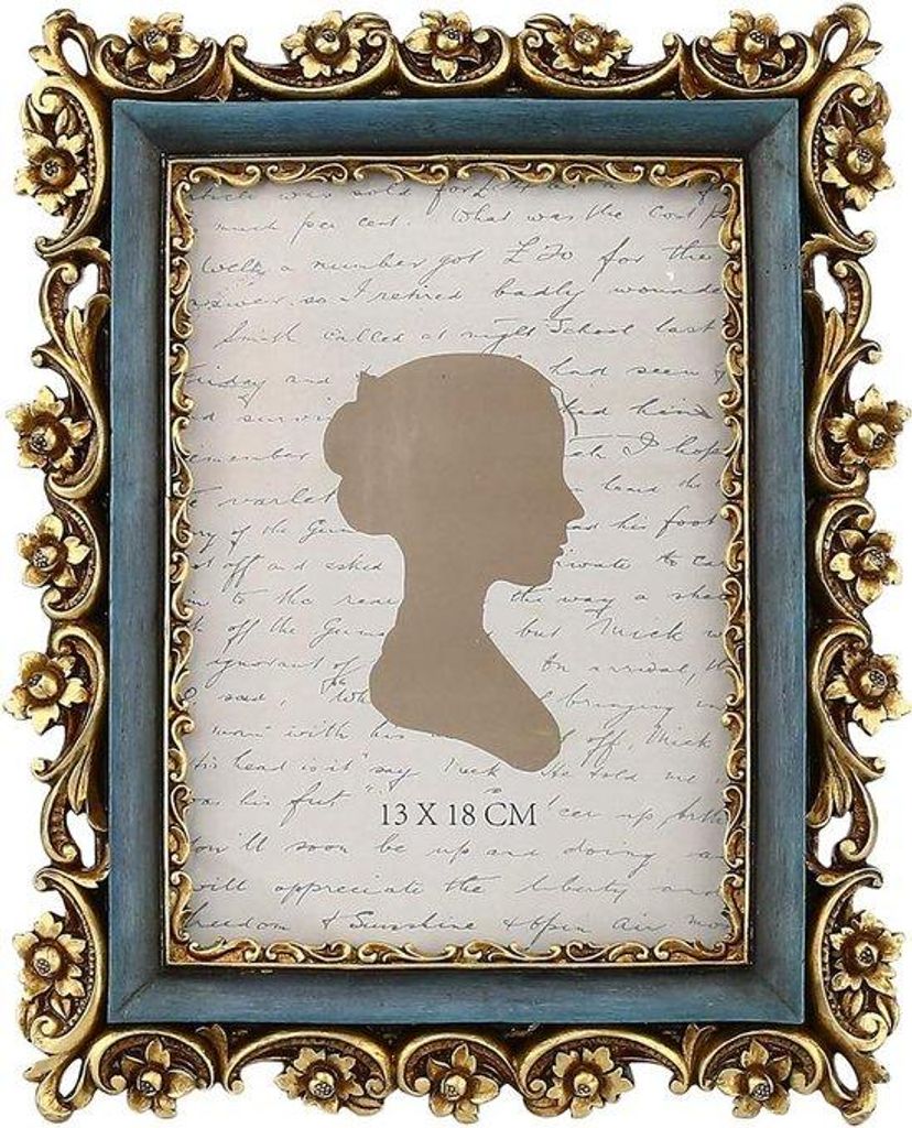 Antikes Glas-Frame für Fotos, Maße 13 x 18 cm, gemütliche Dekoration für Wohnzimmer oder Schlafzimmer
