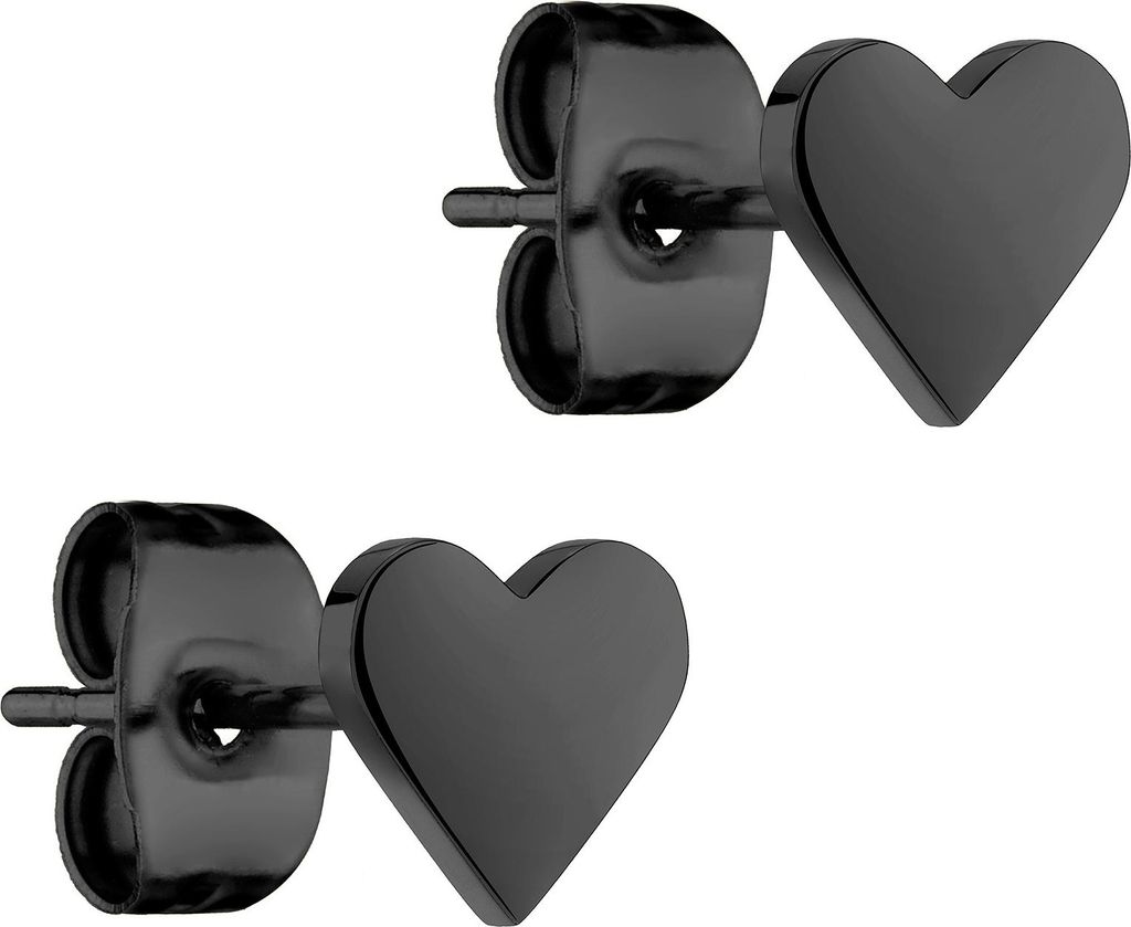 Romantic black stud earrings TJ-0128-E-06