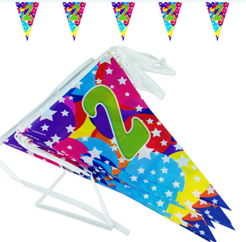 Goodymax 2. Geburtstag Wimpelkette "Bubbles" 6,8 m lang