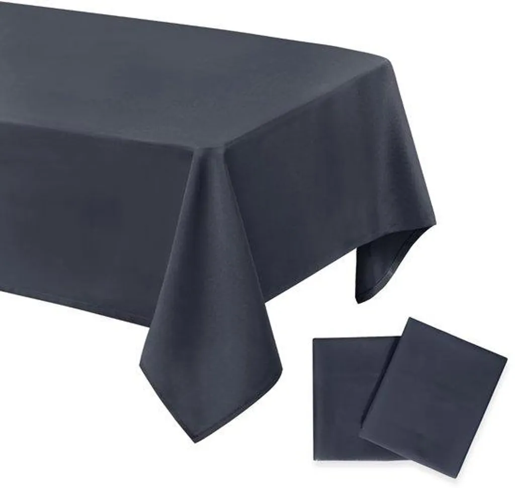 Nappe anti-tache grise 140x280 lavable : fini les taches sur votre table