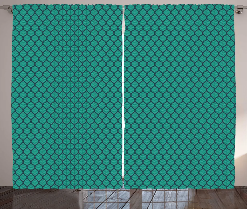 Rideau Largeur 280cm pour Baie Vitrée Motif Feuillage et Fixation Facile