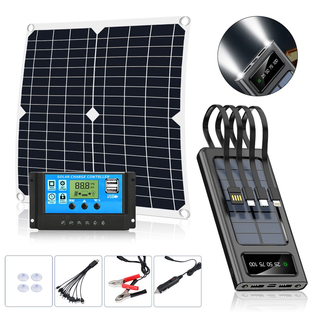20W Solarpanel Kit Mit USB - Polykristallin Für Camping & Wohnmobil