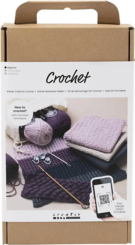 Kit Crochet Ergonomique et Fils Multicolores pour Loisirs Créatifs DIY