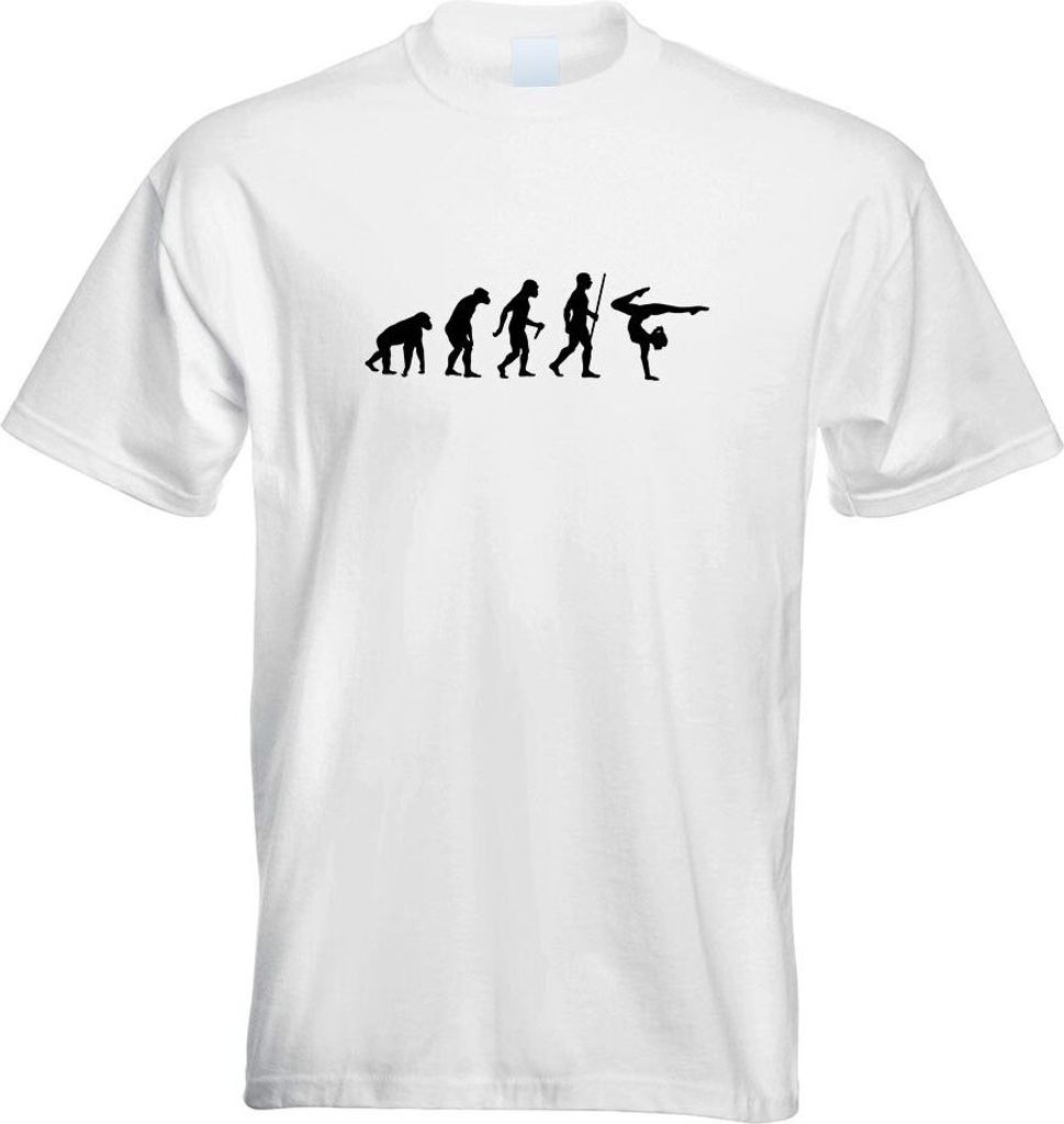 Kiwistar - T-Shirt - Weiss - Gymnastics Yoga Evolution Motiv Bedruckt Funshirt Design Print - mit Motiv Bedruckt - Funshirt Design - Sport - Freize...