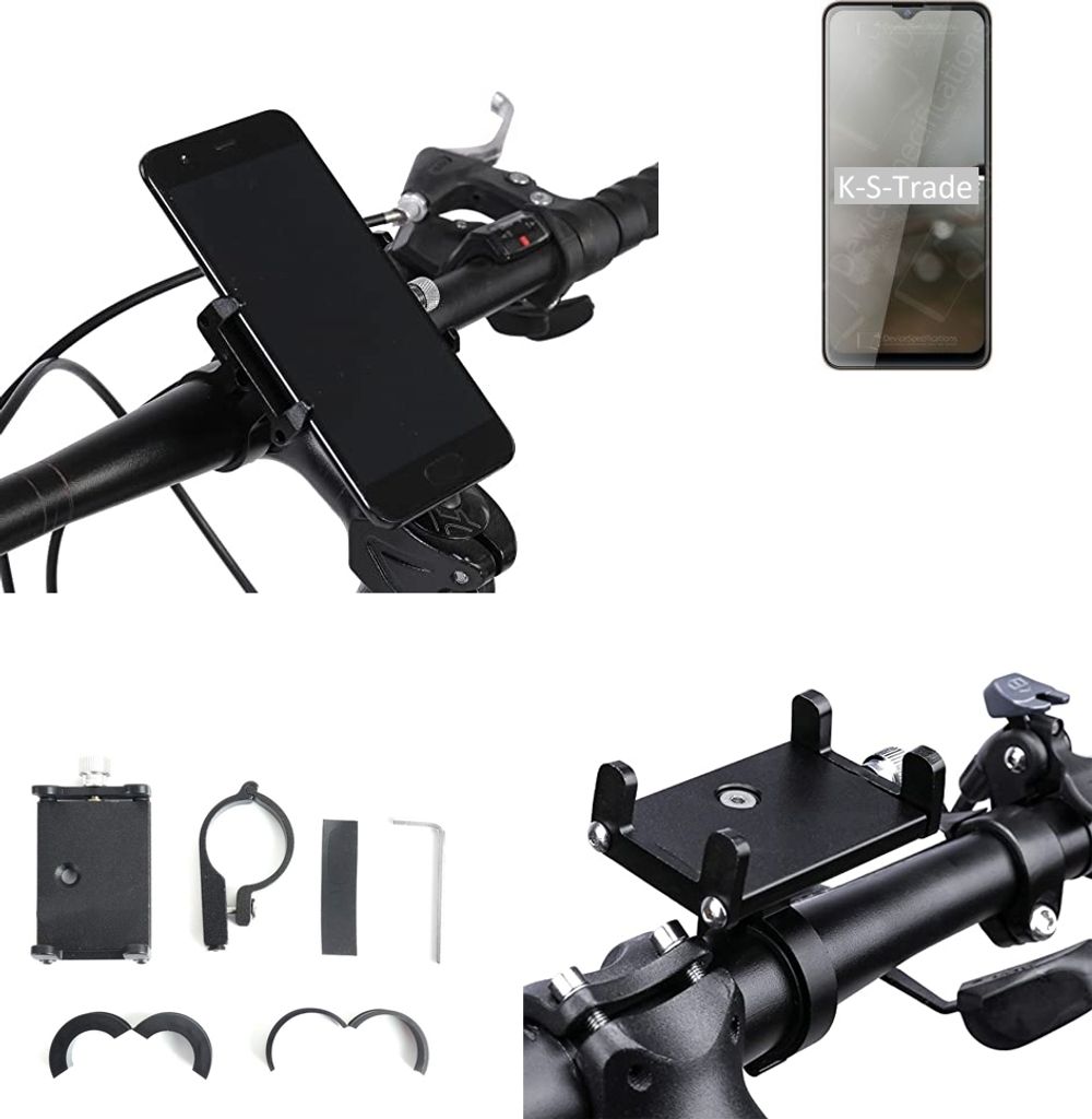 K-S-Trade Handyhalterung für das Fahrrad kompatibel mit Cubot Note 20 Halter Lenkstange Fahrradhalterung Motorrad Bike Mount Befestigung Smartphone