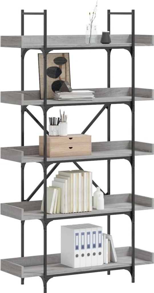 Maison Exclusive - Bücherregal 5 Böden Grau Sonoma 100x33x180,5 cm Holzwerkstoff