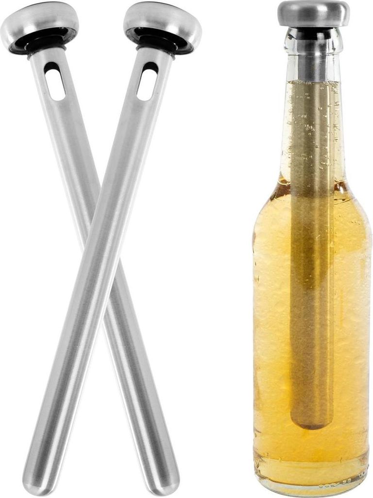 Bierkühler 2 x Edelstahl Bierkühlstab Flaschenkühler Bier Flaschen Kühlstab Beer