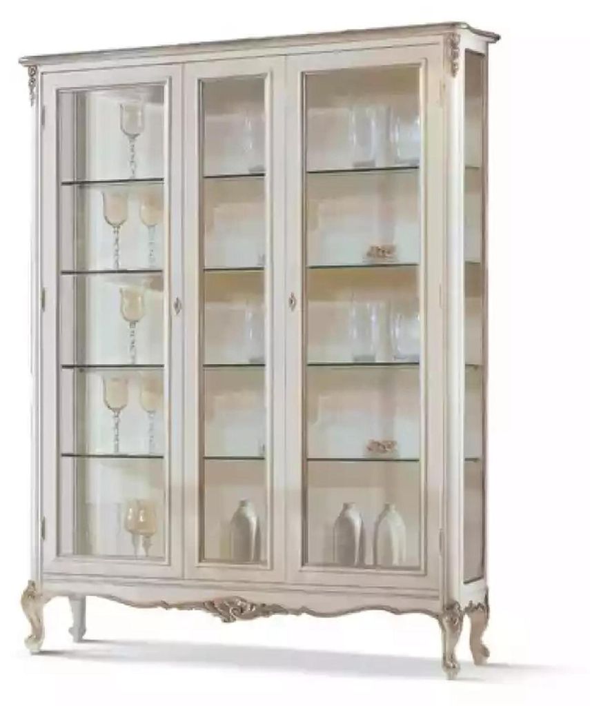 Glas Vitrine 2 Tür Holz Vitrinen Wohnzimmer Schränke Design Möbel Neu