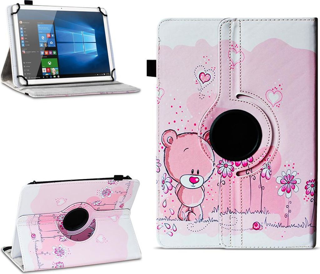 Tablet Tasche für XGODY Tab M10 Hülle Schutzhülle Case Cover 360 Grad DrehbarFarben:Motiv 1