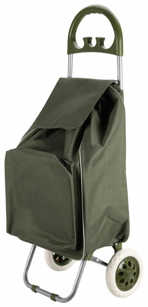 Chariot de courses ergonomique vert 40L - Ne portez plus vos sacs