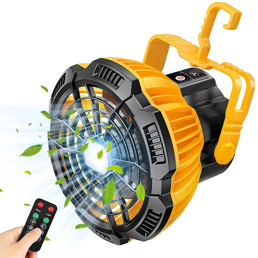 Outdoor Camping Fan Light USB Wiederaufladbarer Ventilator Büro Student Bequeme Fernbedienung Zelt Fan Light
