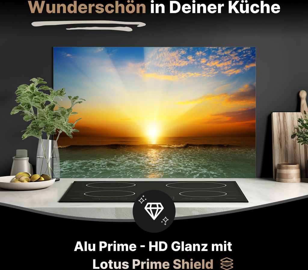 Spritzschutz Küchenrückwand aus Aluminiumverbund Glanz - 3mm - 90x50 cm - Fantastischer Sonnenuntergang an Mexicos Pazifikküste