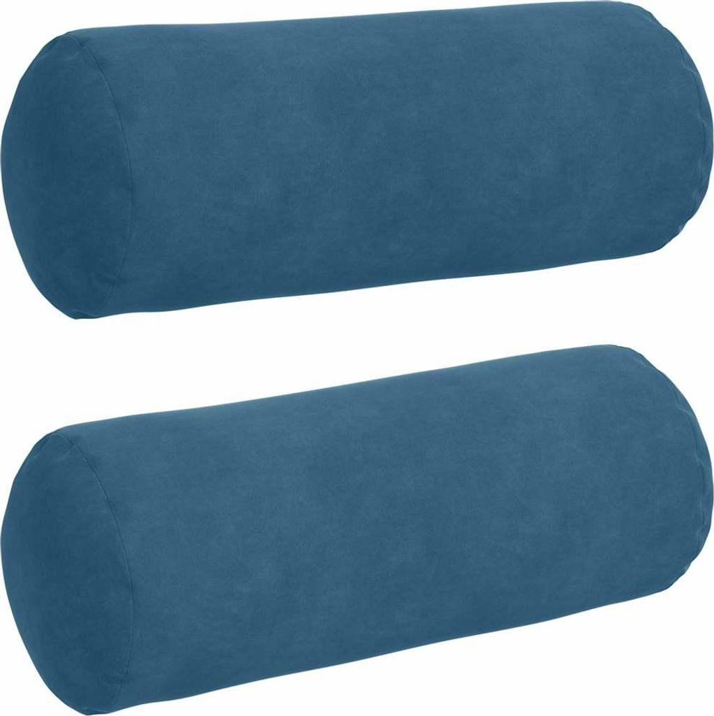vidaXL Bolsterkissen 2 Stück Blau Ø 15 x 40 cm Cordstoff