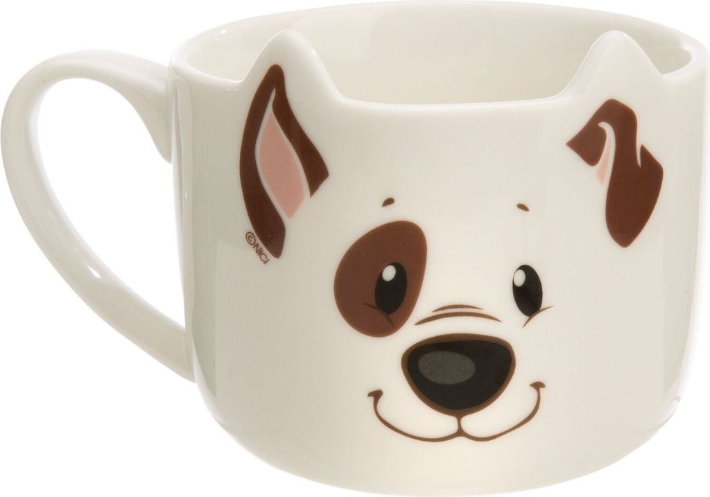 Nici Tasse Hund weiß/braun 350 ml