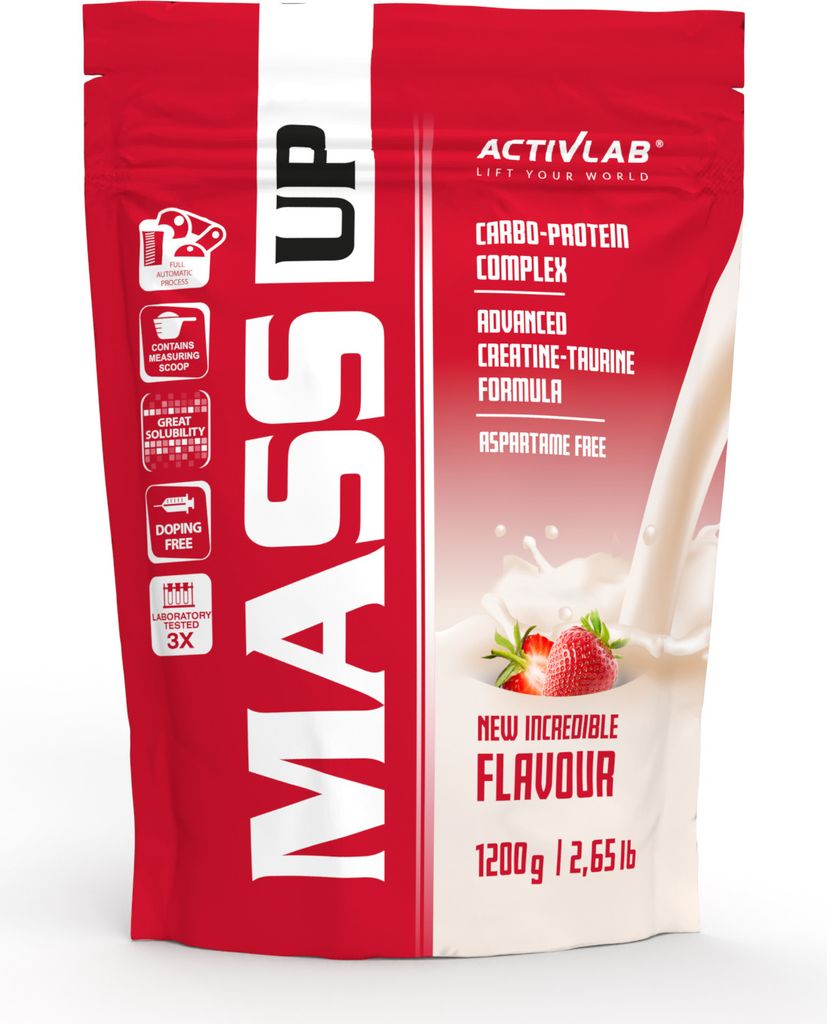 Activlab Mass Up 1200g Kohlenhydrate Kreatin Taurin - Erdbeere