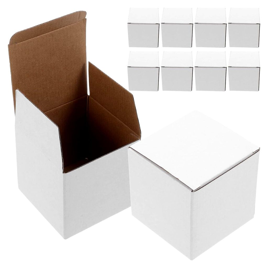 10 Weiße Wellpappkartons 10X10X10cm Versand- und Lagerkartons aus Recycelbarem Material für Büro, Zuhause und Postversand