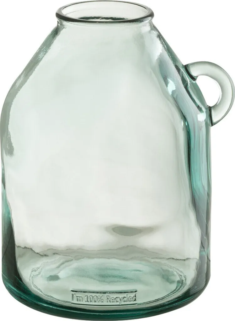 J-Line Vase Anse Cylindre en Verre Recyclé Small - Déco Authentique