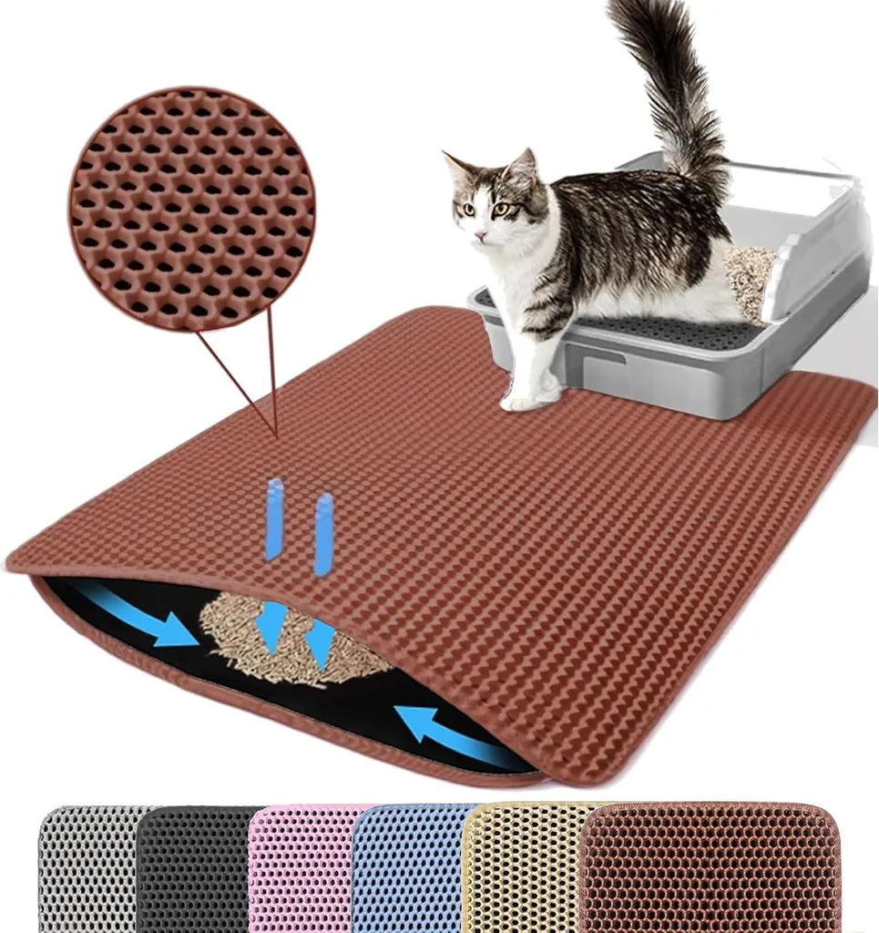 Tapis de litière rectangulaire pour chat - Sortie de bac hygiénique