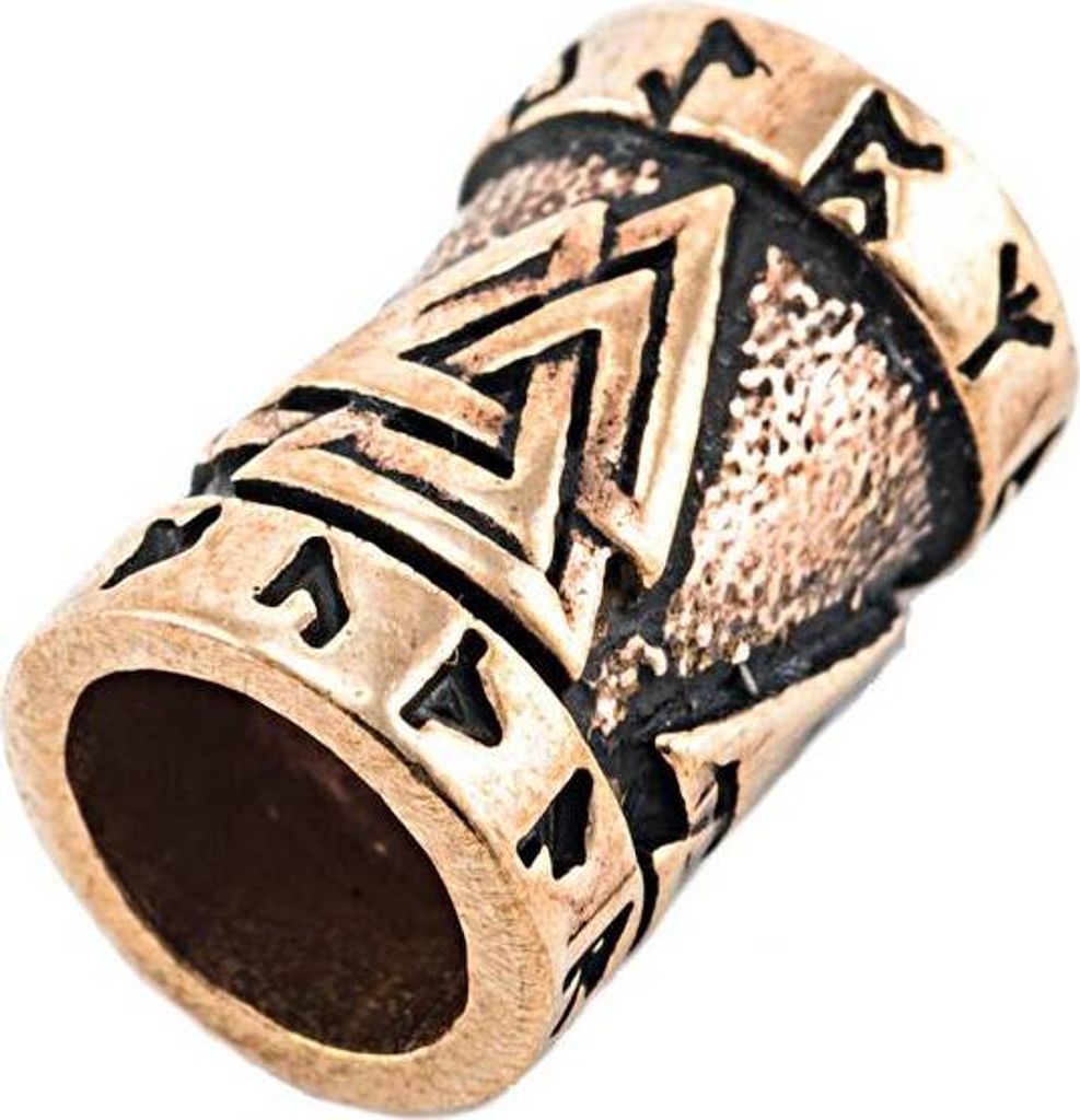 2x Haarschmuck Bartperle Valknut Wotans Knoten Bronze Produktbild 