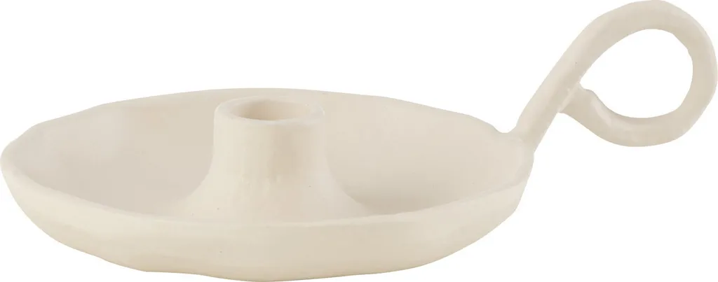 Bougeoir Design en Métal Blanc Agra J-Line pour Décoration de Table Chic