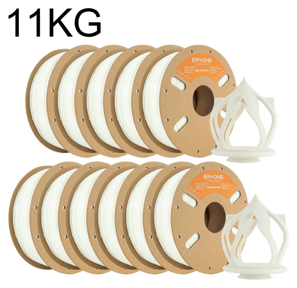 ASA Filament für 3D Drucker - 1,75 mm - High Speed Druck - UV- und wetterbeständig - Geringe Verformung - 11 kg Spule - Weiß