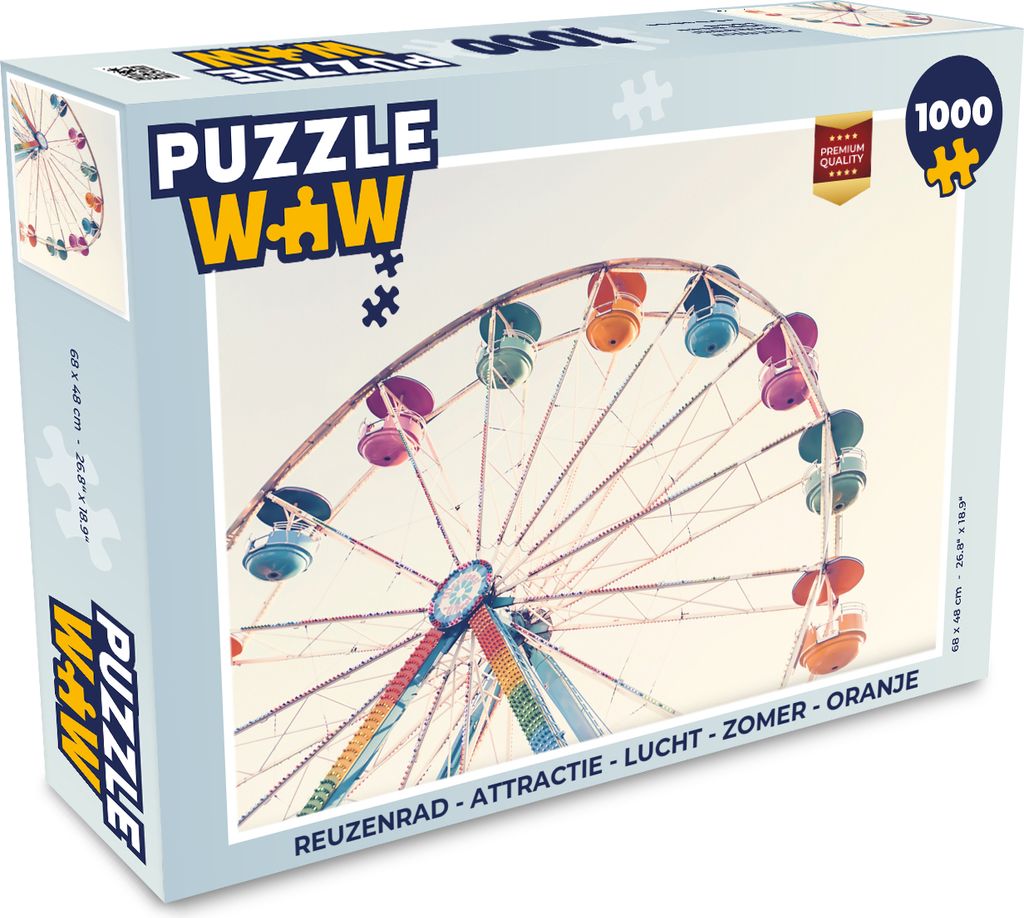 MuchoWow Puzzle 1000 Teile Riesenrad - Attraktion - Luft - Sommer - Orange - Erwachsene - Rätsel